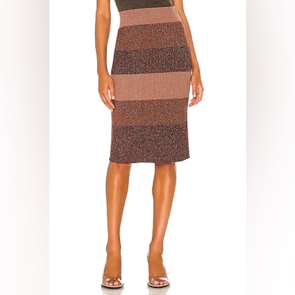 PAIGE Arken Knit Midi Skirt NWT Grape Multi Textured Chic XS